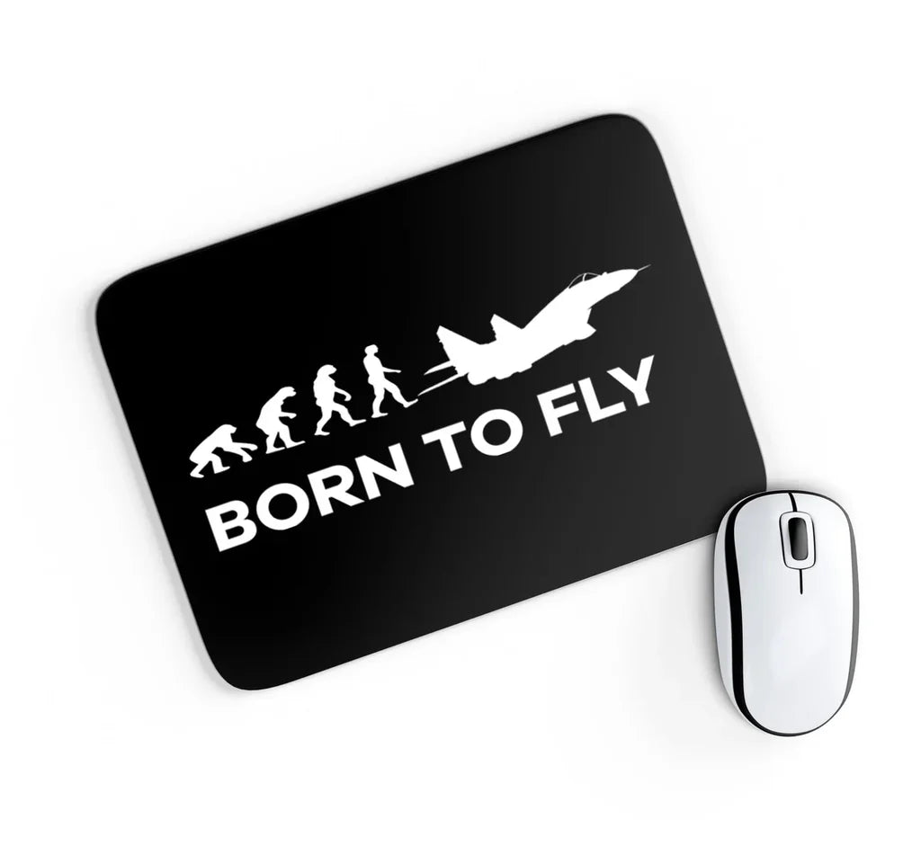 Born To Fly Military aviation design on neoprene with anti-slip base mouse pad.