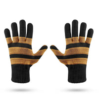 Thumbnail for Golden Pilot Epaulettes 3 Lines aviation design on soft knit fabric gloves.