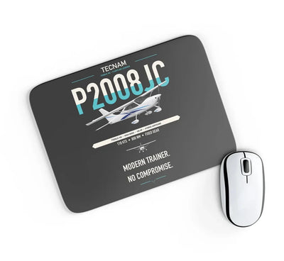 Tecnam P2008JC NG design on black rectangle mouse pad