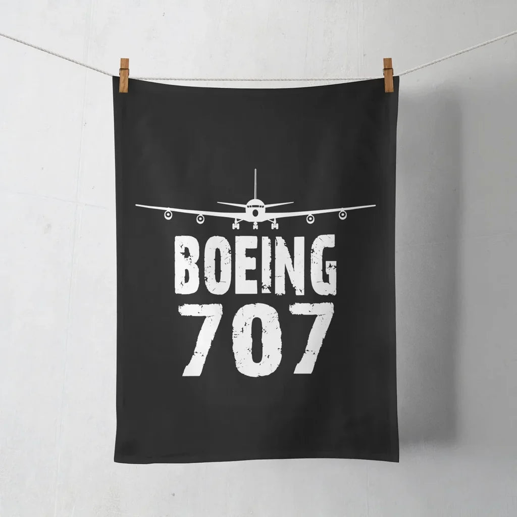 Boeing 707 & Plane aviation design on soft absorbent cotton towel.