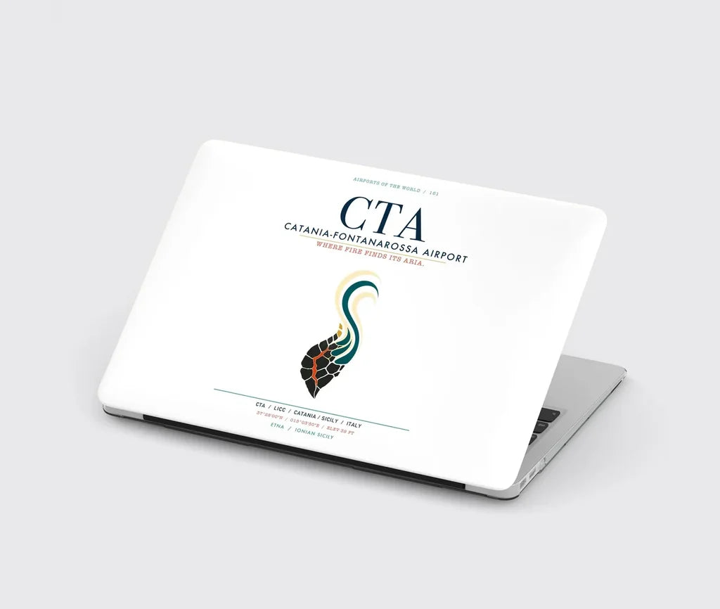 Catania-Fontanarossa Airport (CTA) design on white MacBook case