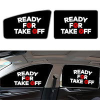 Thumbnail for Ready For Takeoff Car Sun Shade (Side window) aviation design on reflective polyester car side window sun shade.
