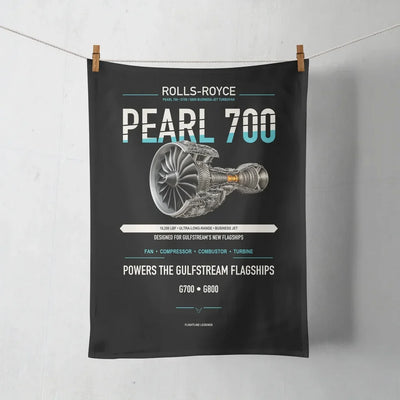 PEARL 700 design on black towel