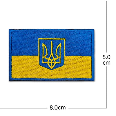 Ukraine With Trident Gold Trim (3) Embroidered aviation design patch in embroidered fabric.