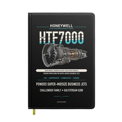 HTF7000 design on black notebook
