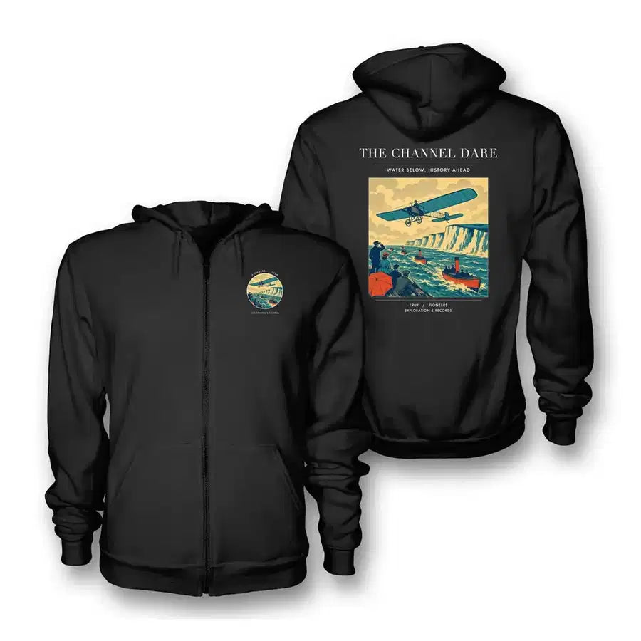 VINTAGE G4324 - The Channel Dare - Premium Zipped Hoodie design on black