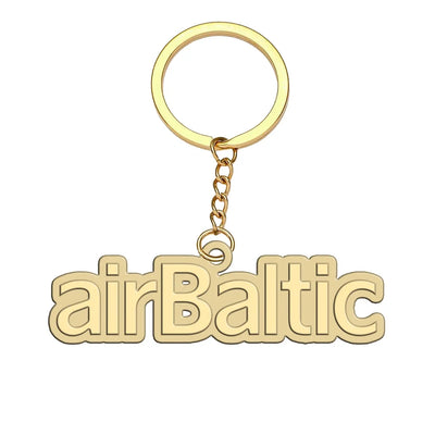 Airbaltic Airlines aviation hollow key chain in polished alloy.