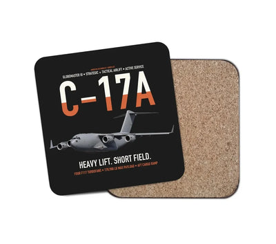 C-17A Globemaster III design on black 1 piece coaster