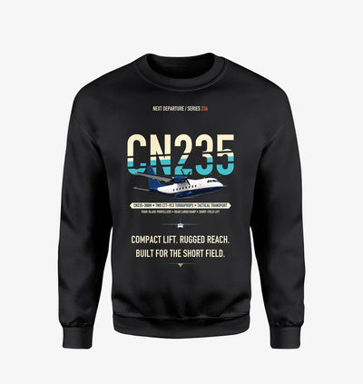 Airbus CN235-300M design on black sweatshirt