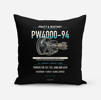 PW4000-94 design on black pillow