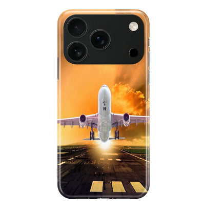 Amazing Departing Aircraft Sunset & iPhone Case
