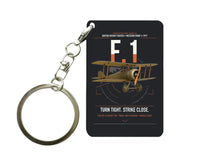 Thumbnail for Sopwith Camel F.1 design on black designed key chain, double-side print