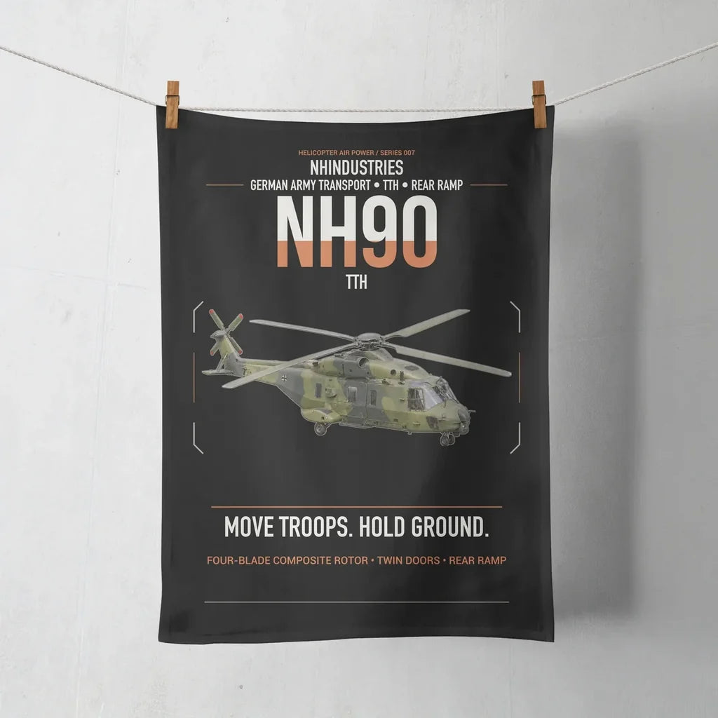 NHIndustries NH90 TTH design on black towel