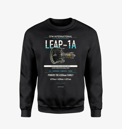 CFM LEAP-1A design on black sweatshirt