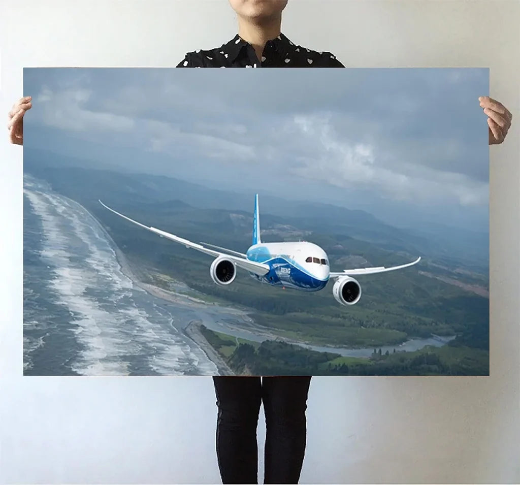 Cruising Boeing 787 aviation themed poster, premium poster paper.