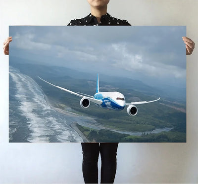 Cruising Boeing 787 aviation themed poster, premium poster paper.