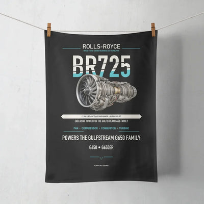 BR725 design on black towel
