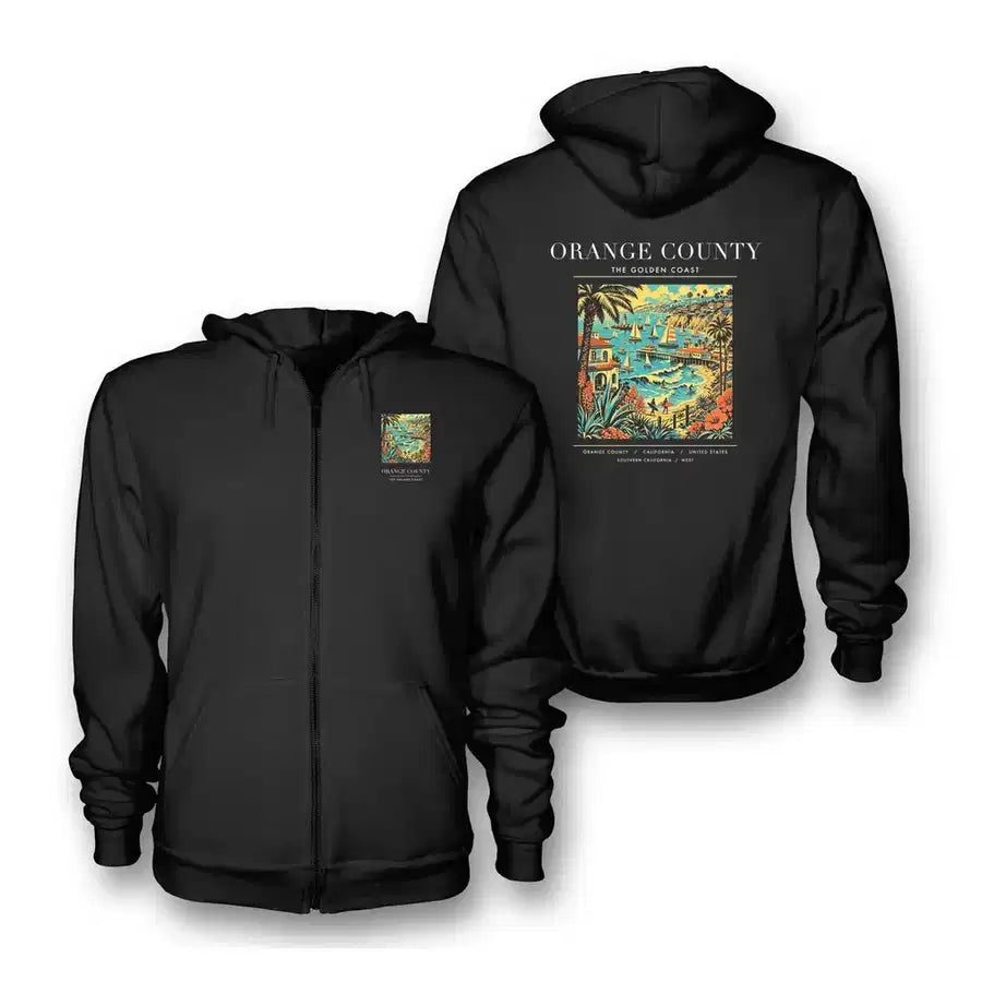 ORANGE COUNTY - Poster - Zipped Hoodie - Black