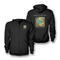 Thumbnail for ORANGE COUNTY - Poster - Zipped Hoodie - Black