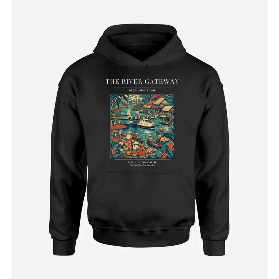 VINTAGE G4066 - The River Gateway - Premium Hoodie design on black premium
