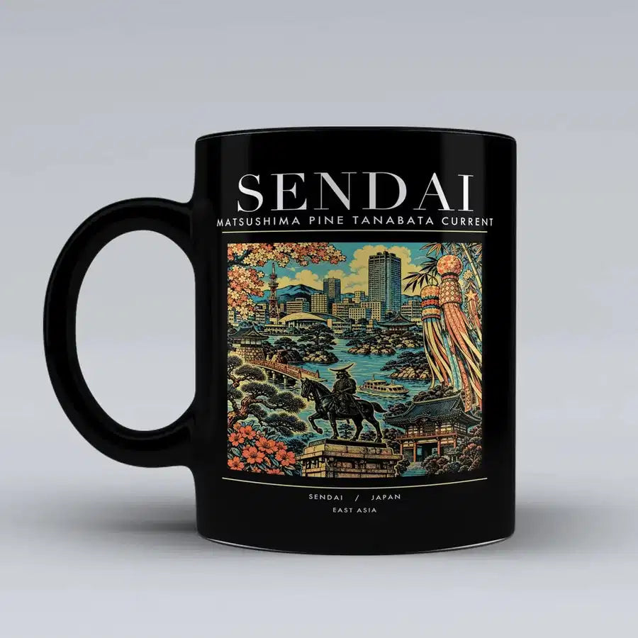 SENDAI - Poster - Mug - Black