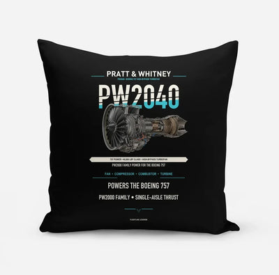 PW2040 design on black pillow