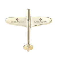 Thumbnail for Sun Country Airlines Airplane Shape aviation-themed airplane-shape brooch, polished alloy.