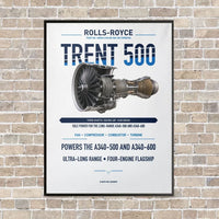 Thumbnail for TRENT 500 vertical canvas print - framed - white background