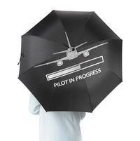 Thumbnail for Pilot In Progress aviation design on windproof polyester umbrella.