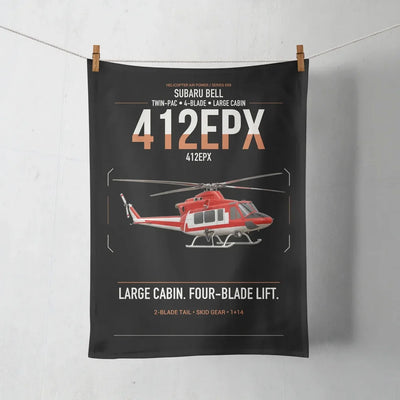 SUBARU Bell 412EPX design on black towel