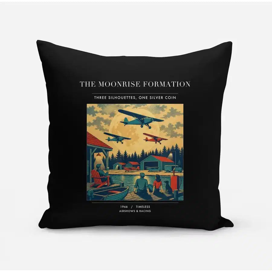 VINTAGE G4431 - The Moonrise Formation - Designed Pillows design on black