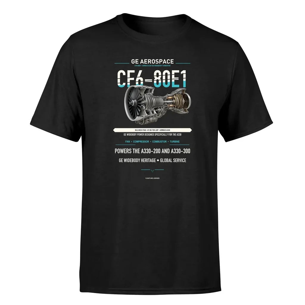 CF6-80E1 design on black single side