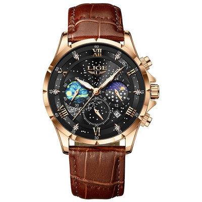 Side view of 30M Waterproof Luminous Quartz Wristwatches aviation watch in stainless steel, polished finish.