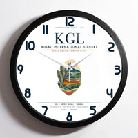 Thumbnail for Kigali International Airport (KGL) design on white framed wall clock