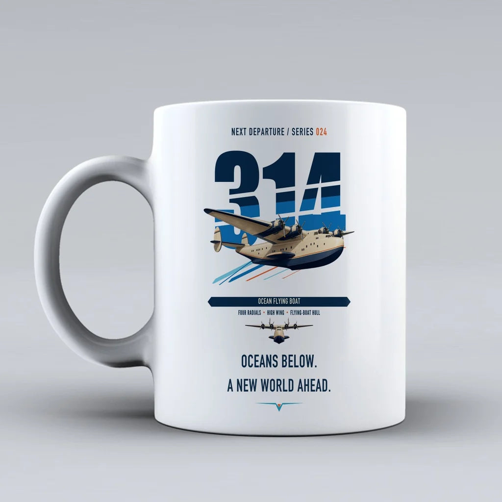Boeing 314 Clipper double-side print on white ceramic mug