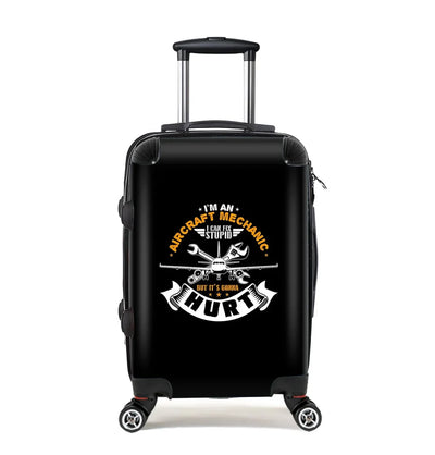 I'm an Aircraft Mechanic Cabin Size aviation print luggage, durable shell.
