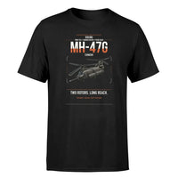 Thumbnail for Boeing MH-47G Chinook design on black t-shirt, single-side print