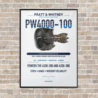 Thumbnail for PW4000-100 vertical canvas print - framed - white background