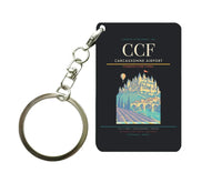 Thumbnail for Carcassonne Airport (CCF) design on black key chain