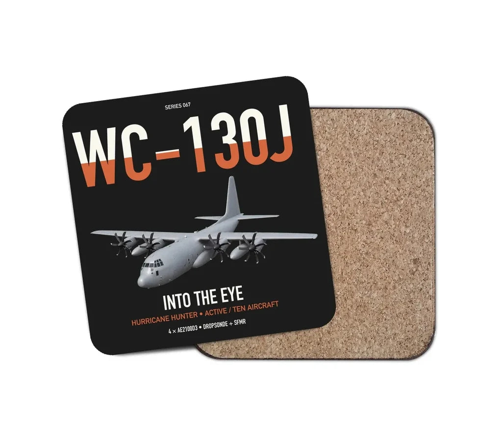 WC-130J Hurricane Hunter design on black 1 piece coaster