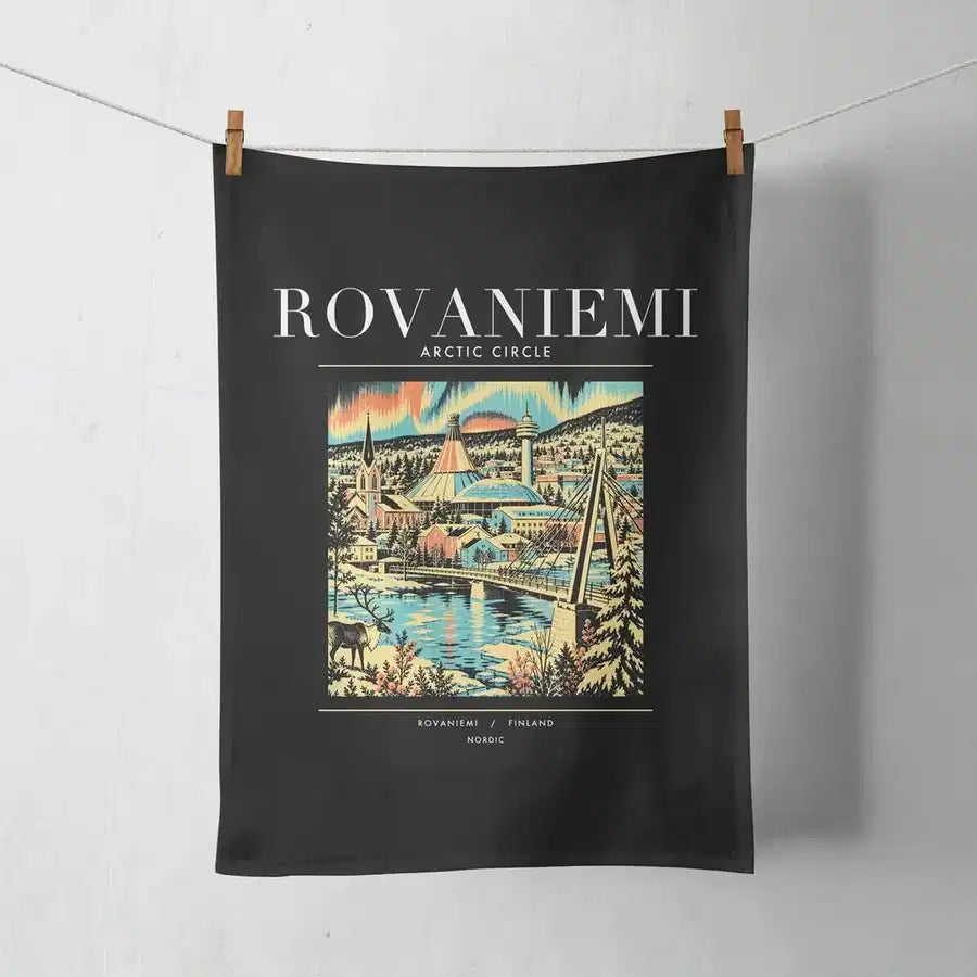 ROVANIEMI - Poster - Towel - Black