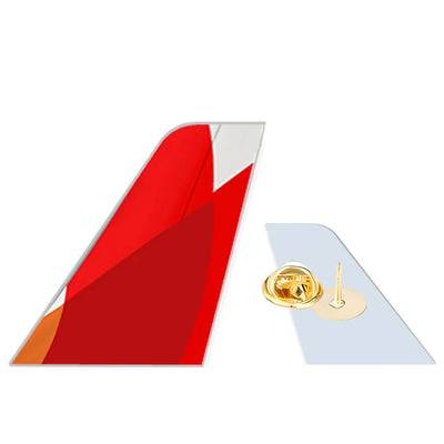 Avianca Airlines aviation design tail-shape badge pin in polished alloy.