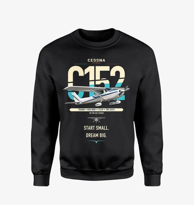 Cessna 152 design on black sweatshirt