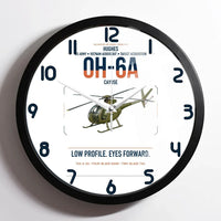 Thumbnail for Hughes OH-6A Cayuse design on white framed wall clock