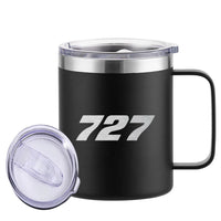Thumbnail for Boeing 727 Flat Text aviation design on laser-engraved mug, permanent laser engraving on stainless.