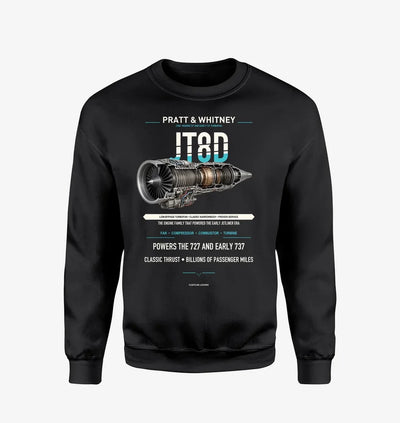 JT8D design on black sweatshirt