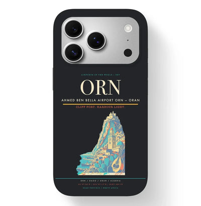 Oran Airport (ORN) design on black iPhone 17 Pro MagSafe case