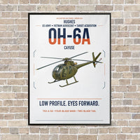 Thumbnail for Hughes OH-6A Cayuse vertical canvas print - framed - white background