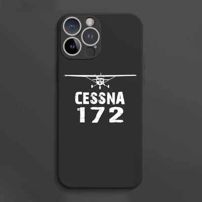 Cessna 172 & Plane aviation print soft silicone iPhone case, fits iPhone.