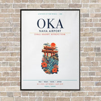 Thumbnail for Naha Airport OKA vertical canvas print - framed - white background